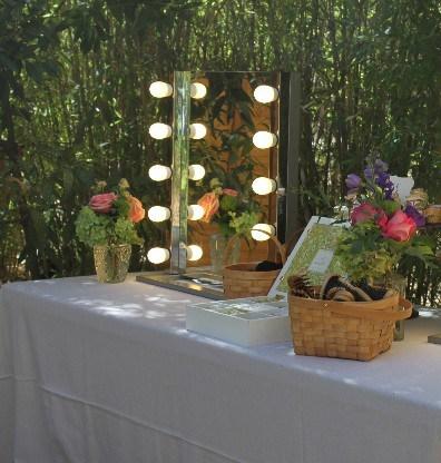 tocador en jardin para boda