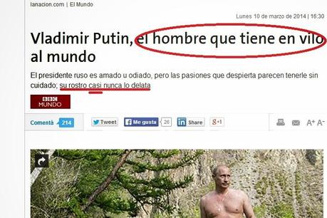Para La Nazión, el nuevo cuco mundial es Putin