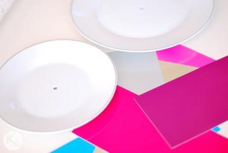 DIY. Confetti cake stand #porcelain #decor #foil 