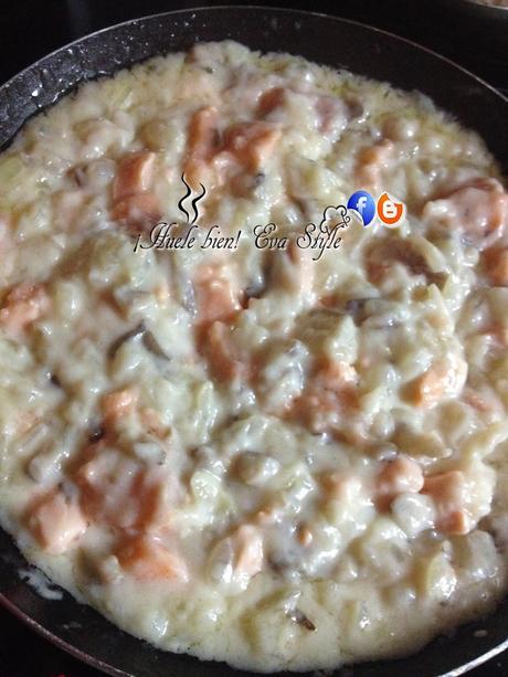 Paccheri rellenos de salmón