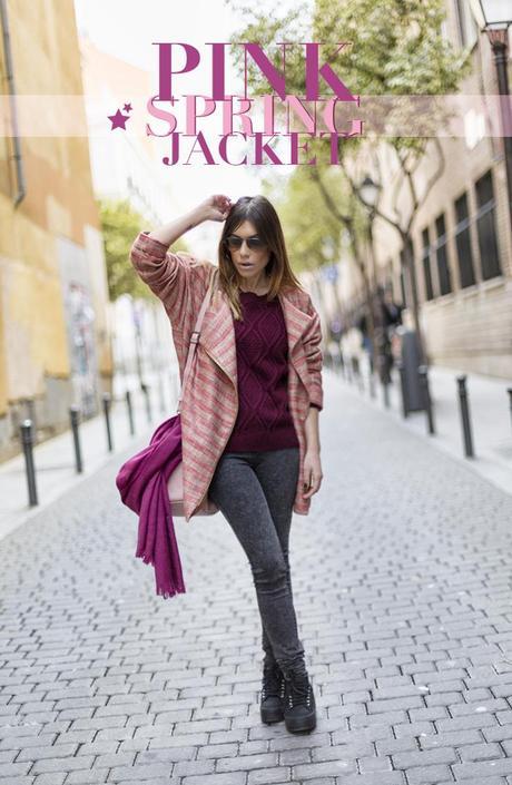street style barbara crespo pink spring jacket the corner shop fashion blogger outfit blog de moda