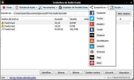 Apowersoft para grabar Audio Online gratis, fácil y compartirlo donde quieras apowersoft-redessociales