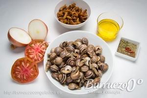 Ingredientes para la salsa picante de los caracoles