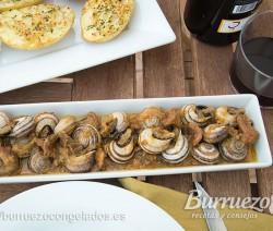 Receta para hacer caracoles en salsa picantes de burruezo congelados