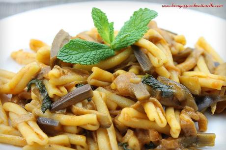 Pasta con berenjena y menta ~ recetas primeros  ~ IMG 9165m