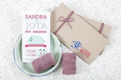 Invitaciones de boda en mint y rojo www.bodasdecuento.com INVITACIONES DE BODA