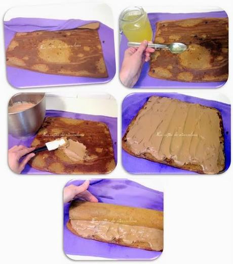 Brazo de gitano de chocolate y coco