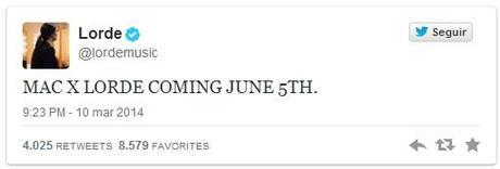 lo próximo de MAC, colaboración con la cantante LORDE