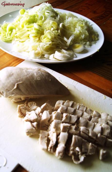 pastel de pollo y puerros