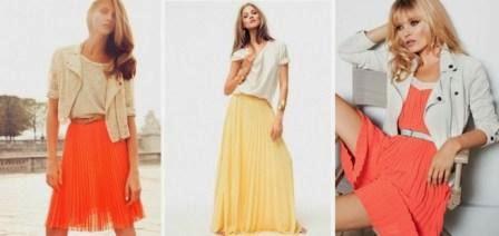 Faldas plisadas en diferentes tonos pastel