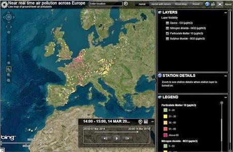 Episodio de contaminación por PM10 en Europa Occidental (Mapa de situación)