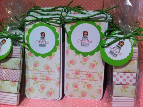 Recordatorios comunion: Estampitas y chocolatinas