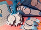 Detalles comunion: invitaciones, etiquetas, toppers conos