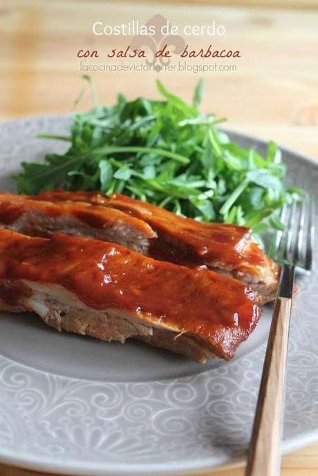 Costillas de cerdo con salsa barbacoa