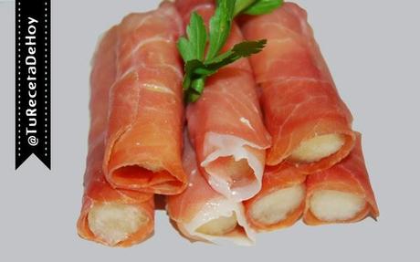 Rollitos de melón con jamón serrano - Receta de entrantes y tapas