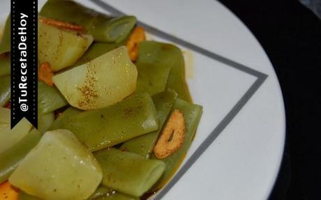 Judías verdes con patatas y ajada - Recetas Vegetarianas