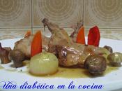 Conejo asado horno verduras