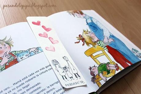 pasandolopipa | marcalibros san valentín con sellos de patata