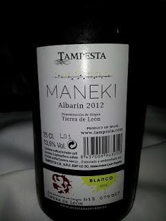 Maneki Albarín 2012 Bodegas Tampesta vino de León
