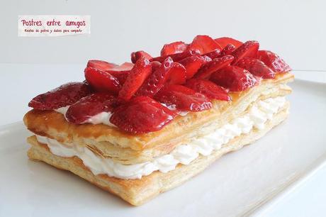 Hojadre de fresas y nata