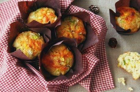 MUFFINS DE PUERROS Y QUESO CHEDDAR