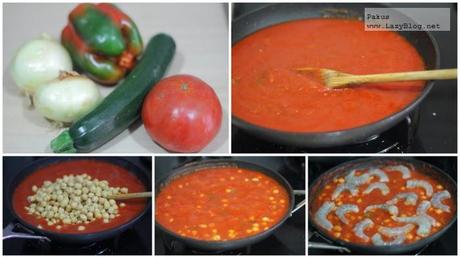 Guiso marinero de garbanzos con langostinos