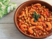 Guiso marinero garbanzos langostinos