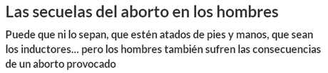 EL ABORTO, LOS  HOMBRES, Y SUS CONSECUENCIAS .
