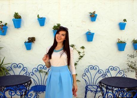 Baby blue midi skirt