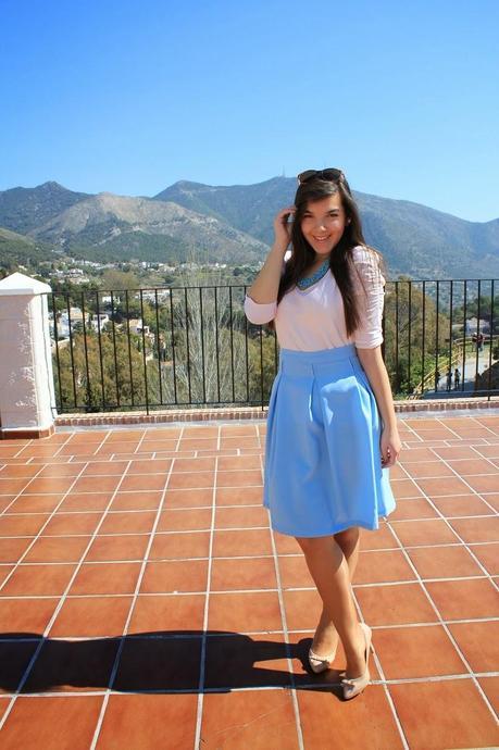 Baby blue midi skirt