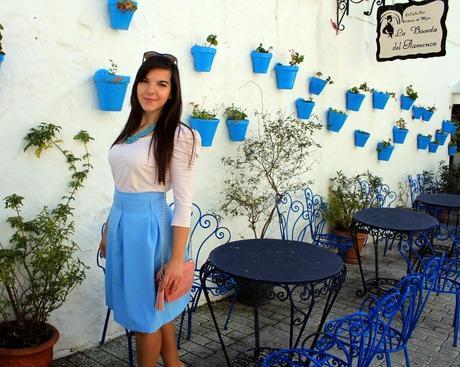 Baby blue midi skirt