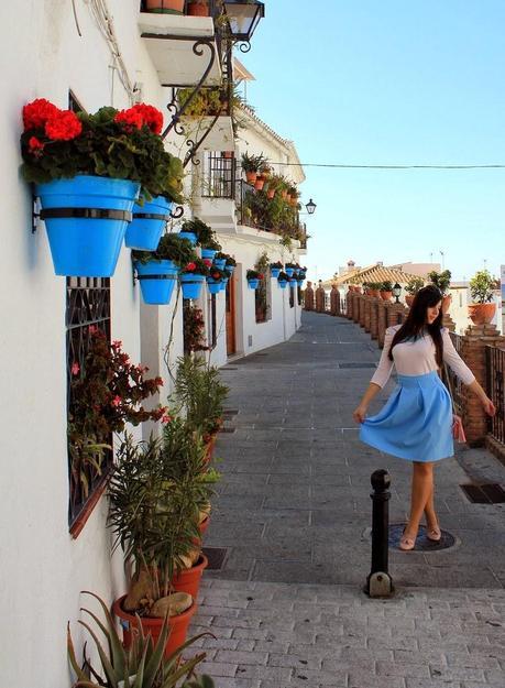 Baby blue midi skirt