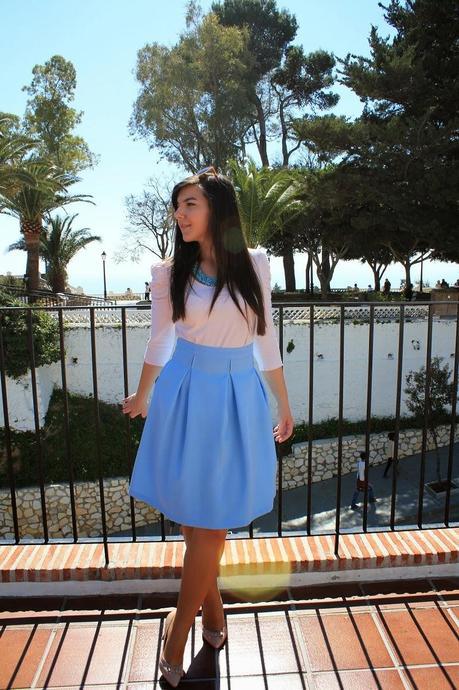 Baby blue midi skirt