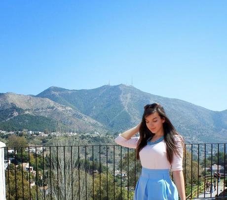 Baby blue midi skirt