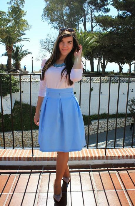 Baby blue midi skirt