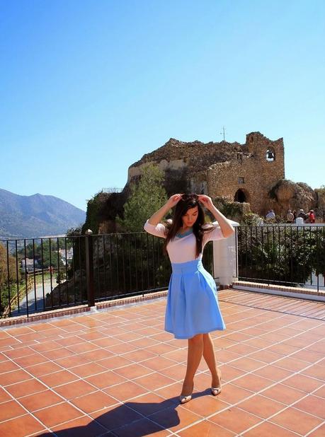 Baby blue midi skirt