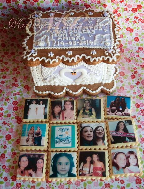 CAJA DE GALLETA DE JENGIBRE Y GALLETAS CON FOTOS