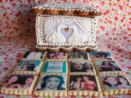 CAJA DE GALLETA DE JENGIBRE Y GALLETAS CON FOTOS