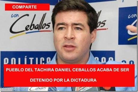 Foto: Pueblo de San Cristóbal, según informa su asistente Ronni Pavolini vía twitter nuestro Alcalde Daniel Ceballos acaba de ser detenido por el SEBIN