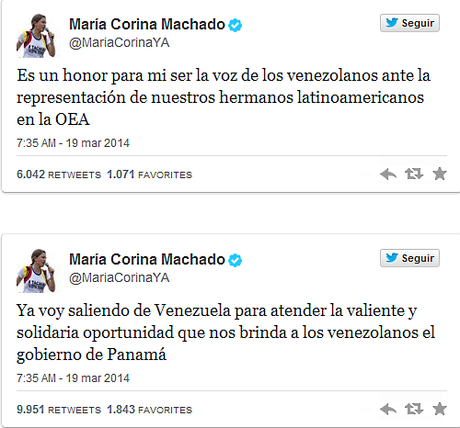 Maria corina rumbo a la OEA