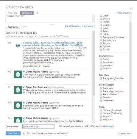 Brandwatch Review - resultados para Social With It en espanol en una semana - Social With It - Social Media Blog