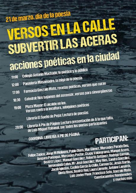 Versos en la calle, subvertir las aceras, acciones poéticas en la ciudad: Mañana en Valladolid: