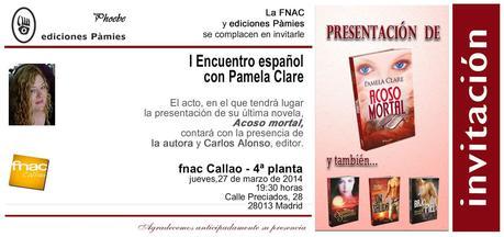 ¡¡Pamela Clare visita España el 27 de Marzo!!