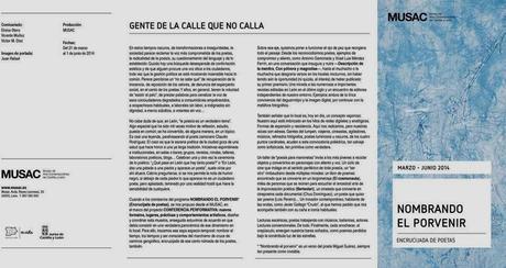 Nombrando el Porvenir. Encrucijada de Poetas: en el MUSAC: Programa & Enlaces & 2 Poemas: Antonio Gamoneda & Xosé Luis Méndez Ferrín: