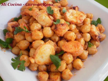 GUISO DE GARBANZOS CON PULPO