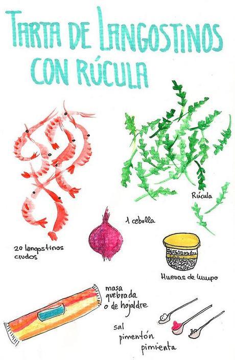 Tarta de Langostinos ilustracion