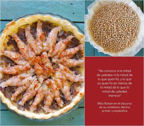 Tarta de langostinos con rúcula Tarta de langostinos