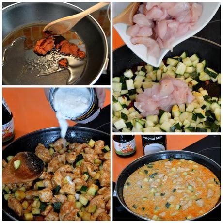 Calabacín y pollo al curry rojo #ramonesenlosfogones