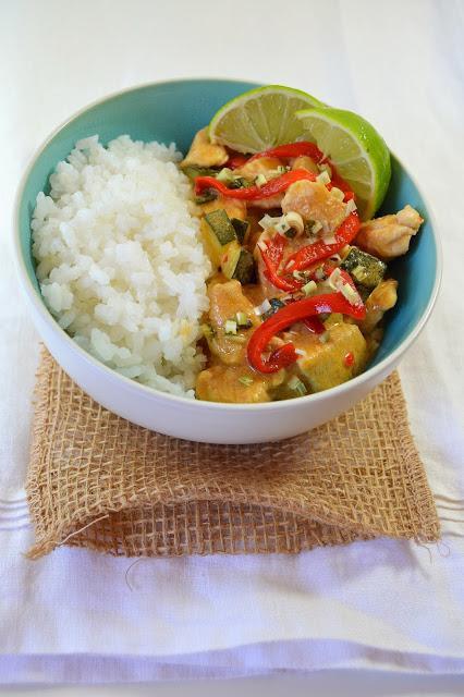 Calabacín y pollo al curry rojo #ramonesenlosfogones