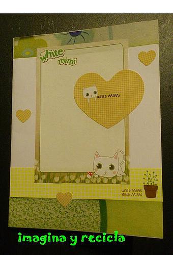 tarjeta gato corazones